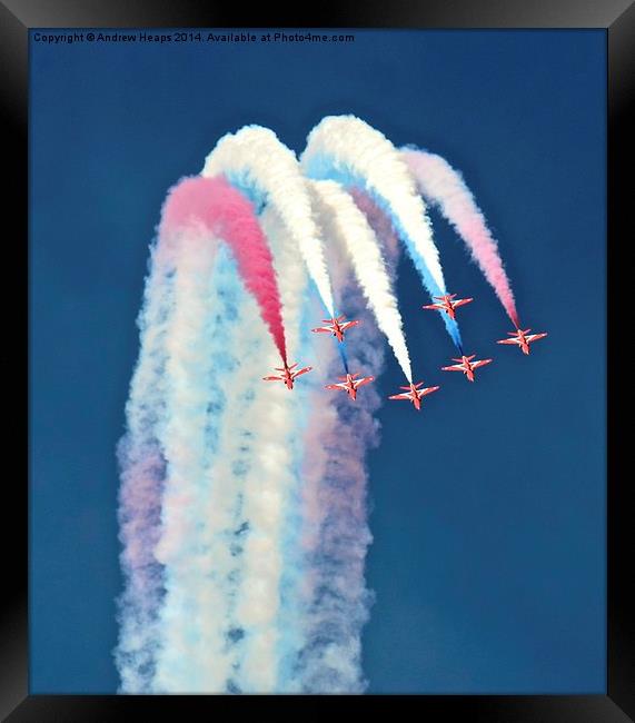 Majestic Red Arrows display team Framed Print by Andrew Heaps