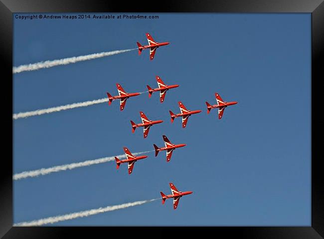  Red Arrows Display Team. Framed Print by Andrew Heaps