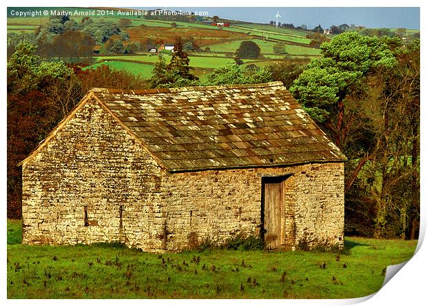  Northumberland Stone Barn Print by Martyn Arnold