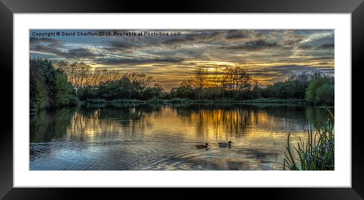  Waterside Sunset Framed Mounted Print by David Charlton