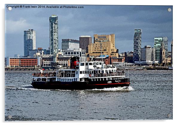  Mersey Ferry Royal Iris as an oil painting Acrylic by Frank Irwin