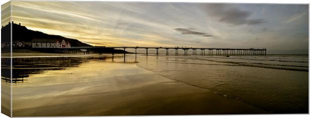  Saltburn Pier Panoramic Canvas Print by Dave Hudspeth Landscape Photography