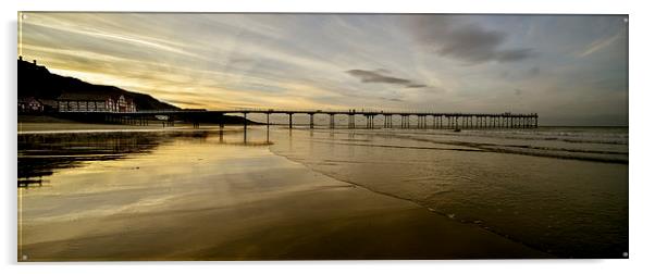  Saltburn Pier Panoramic Acrylic by Dave Hudspeth Landscape Photography