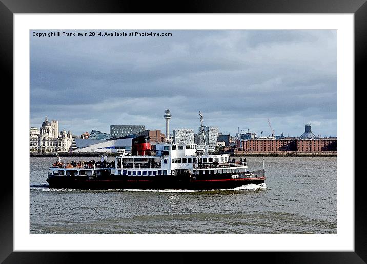 Mersey Ferry Royal Iris as an oil painting Framed Mounted Print by Frank Irwin