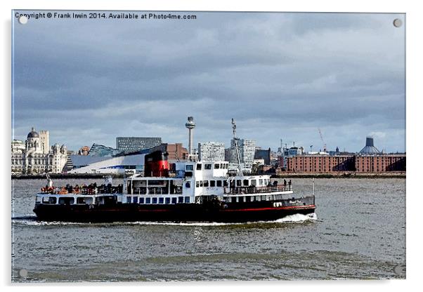 Mersey Ferry Royal Iris as an oil painting Acrylic by Frank Irwin