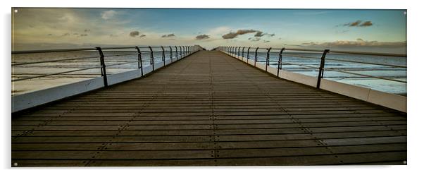  Saltburn Pier Panoramic Acrylic by Dave Hudspeth Landscape Photography