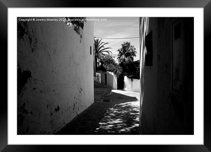 looking out, Ibiza.  Framed Mounted Print by Jeremy Moseley