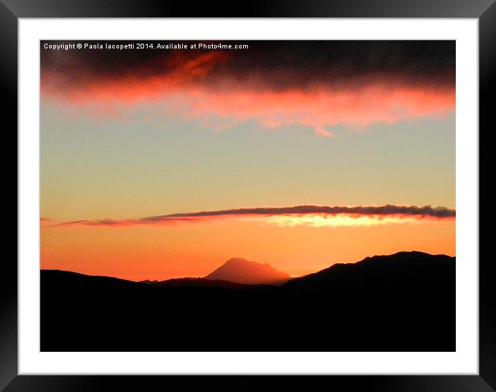  Sunset from Lago Scaffaiolo, Appennino Tosco-Emil Framed Mounted Print by Paola Iacopetti