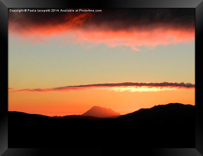  Sunset from Lago Scaffaiolo, Appennino Tosco-Emil Framed Print by Paola Iacopetti