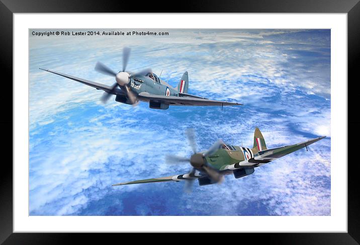  The last 2 spitfires  Framed Mounted Print by Rob Lester