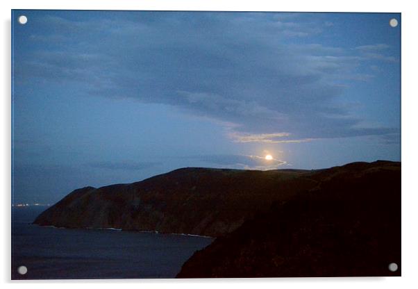 Moonrise Over Countisbury  Acrylic by graham young