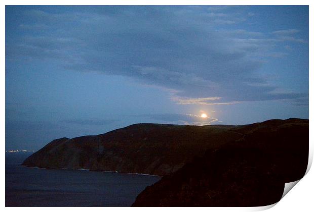 Moonrise Over Countisbury  Print by graham young