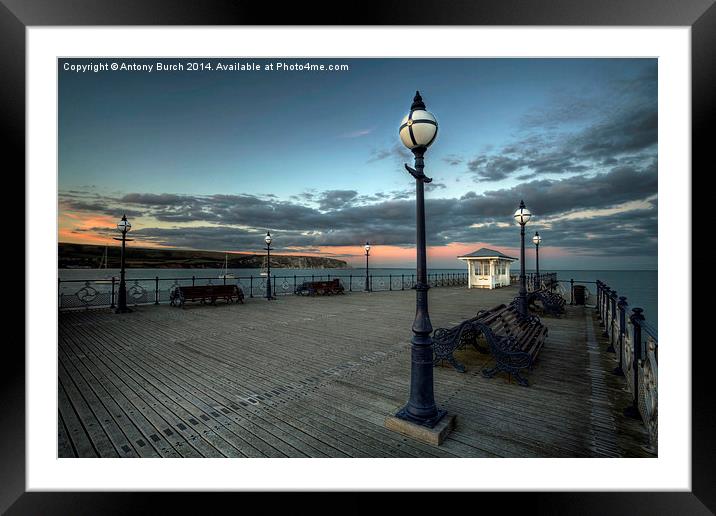Swanage Pier Framed Mounted Print by Antony Burch