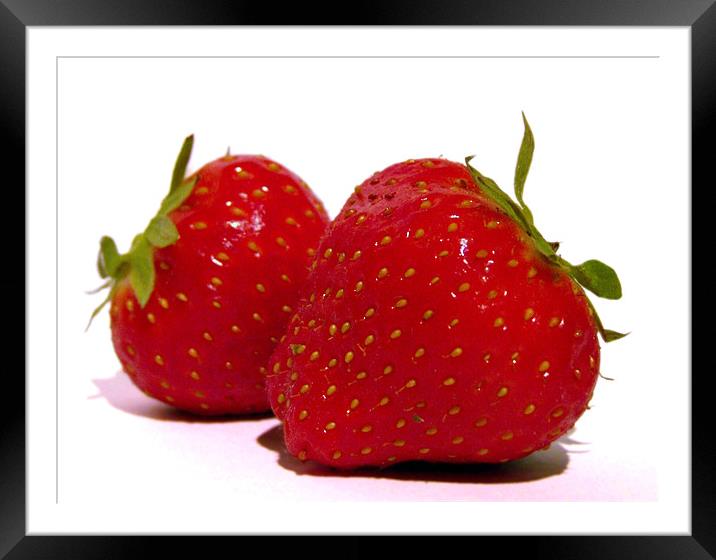 Strawberry Duo. Framed Mounted Print by Aj’s Images