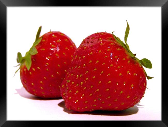 Strawberry Duo. Framed Print by Aj’s Images