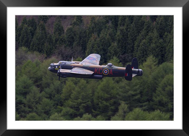  Lancaster Bomber over Derwent Framed Mounted Print by Oxon Images