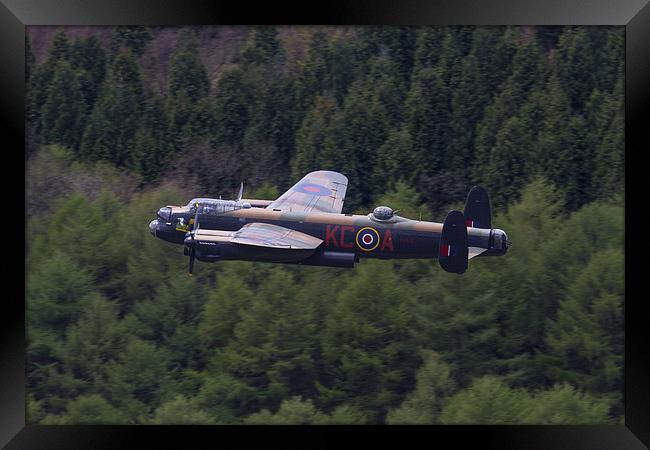  Lancaster Bomber over Derwent Framed Print by Oxon Images
