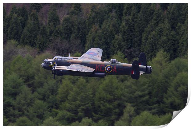  Lancaster Bomber over Derwent Print by Oxon Images