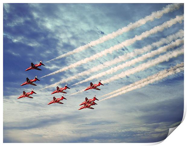 Golden Jubilee of Red Arrows Flights Print by Graham Parry