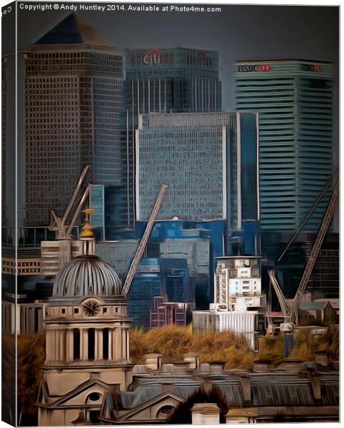 Canary Wharf Canvas Print by Andy Huntley
