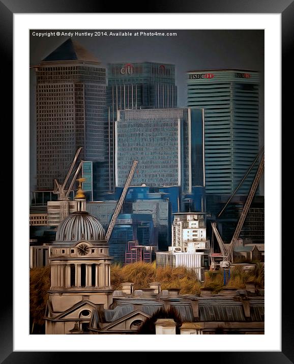  Canary Wharf Framed Mounted Print by Andy Huntley
