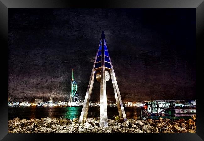  Portsmouth Harbour by night. JCstudios 2014 Framed Print by JC studios LRPS ARPS