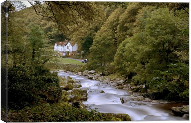 Downstream to Lynmouth  Canvas Print by graham young