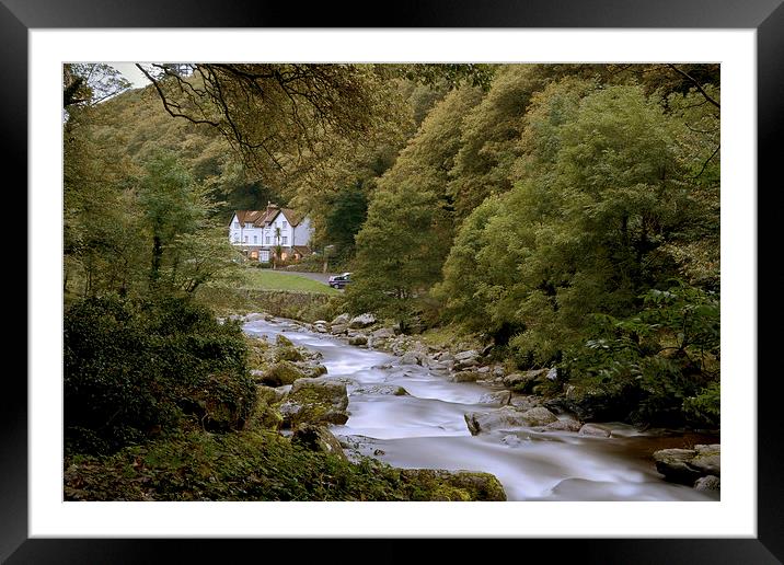 Downstream to Lynmouth  Framed Mounted Print by graham young