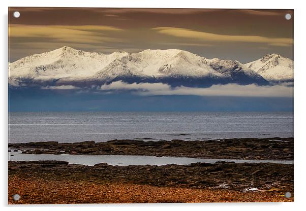 Across the Sea to  Arran Acrylic by Peter Stuart