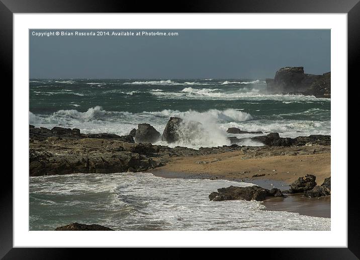 Stormy Coastline Framed Mounted Print by Brian Roscorla
