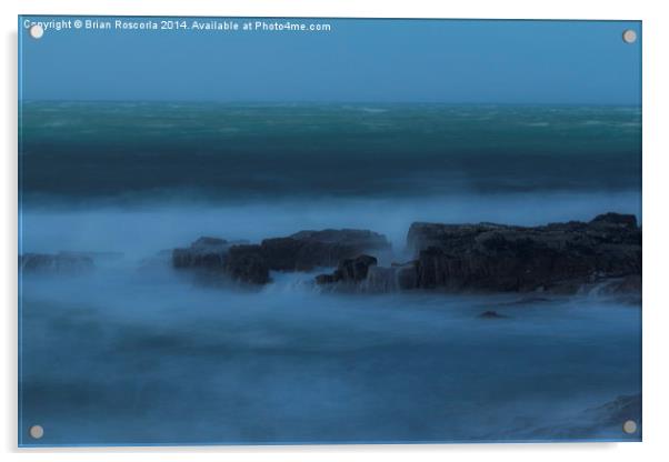 Rocks off Godrevy Beach Acrylic by Brian Roscorla