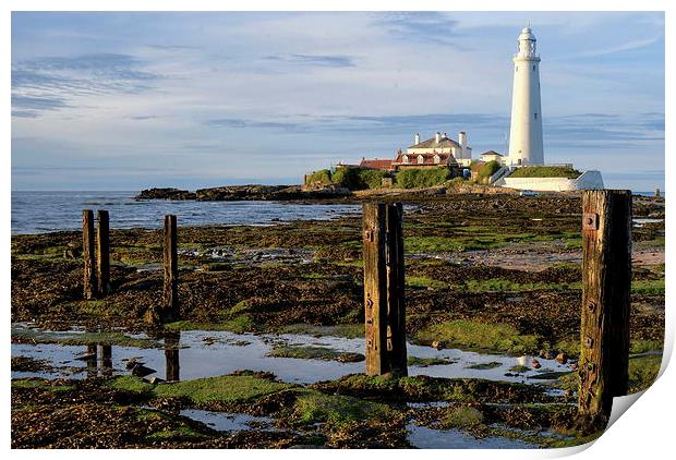  St Mary's Lighthouse Whitley Bay Print by Mike Twist