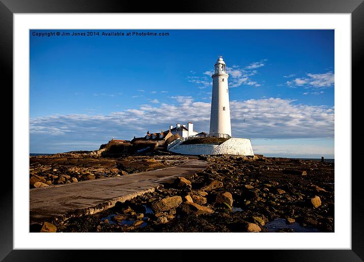  The causeway to St Mary's Island Framed Mounted Print by Jim Jones