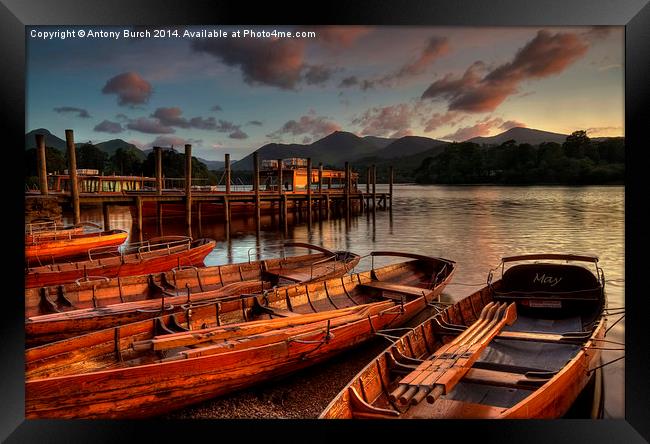 Derwent Water Sunset Framed Print by Antony Burch