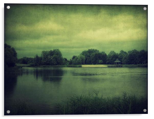 Lake in the park Acrylic by Piotr Tyminski