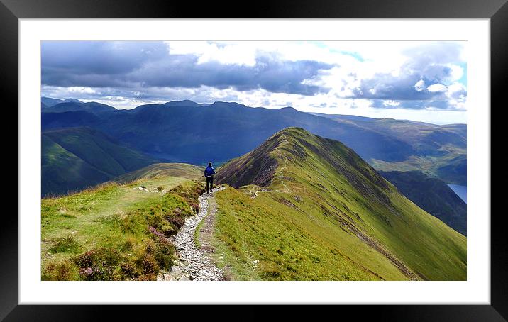 The Path To Whiteless Pike Above Buttermere, Lake  Framed Mounted Print by Steven Garratt