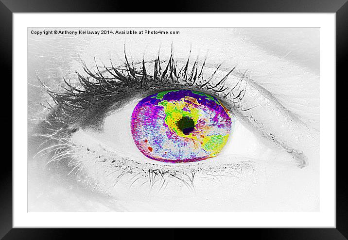 HUMAN EYE LOOKING AT THE WORLD Framed Mounted Print by Anthony Kellaway