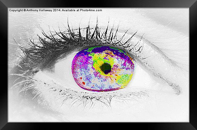 HUMAN EYE LOOKING AT THE WORLD Framed Print by Anthony Kellaway