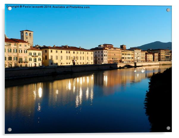  Special effects on Arno River, Pisa Acrylic by Paola Iacopetti