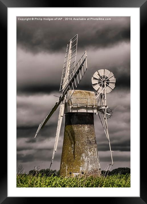 Norfolk Windmill  Framed Mounted Print by Philip Hodges aFIAP ,