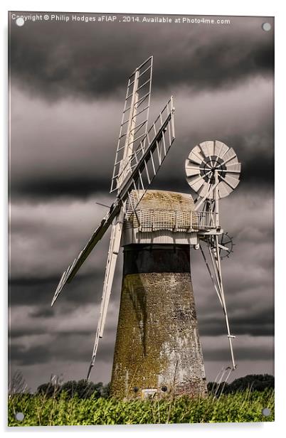 Norfolk Windmill  Acrylic by Philip Hodges aFIAP ,