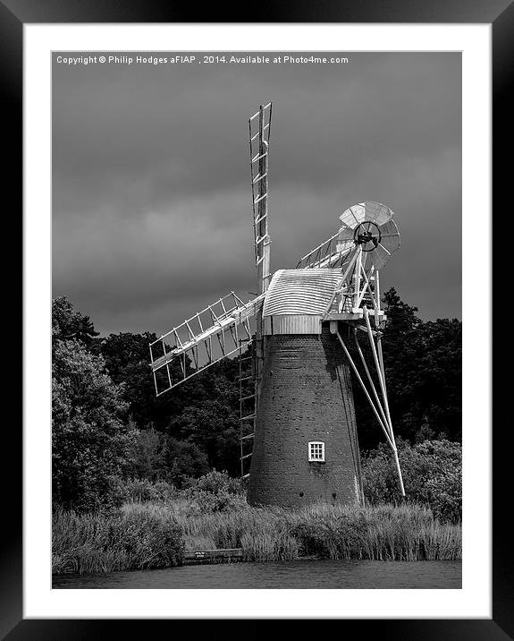  Norfolk Windmill 2 Framed Mounted Print by Philip Hodges aFIAP ,