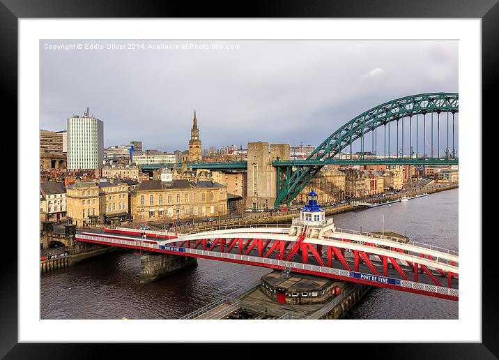 Newcastle Quayside Framed Mounted Print by Eddie Oliver