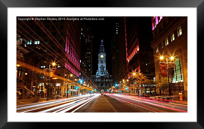  Philadelphia Nights Framed Mounted Print by Stephen Stookey