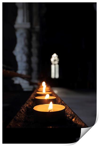 St Conans Kirk - Prayers Candles (interior) Print by Maria Gaellman