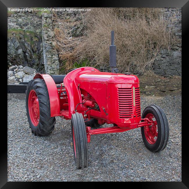  The Little Red Tractor Framed Print by Derek Corner