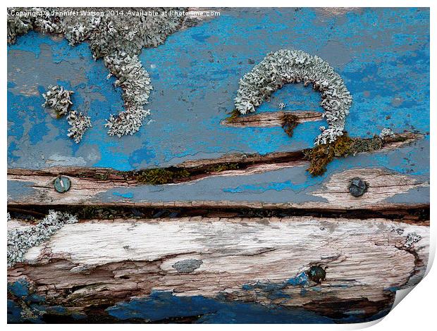 Blue Lichen Print by Jennifer Henderson