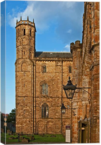 Evening Sun falls on Durham Cathedral  Canvas Print by Joyce Storey