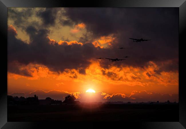 Sunset Fly By  Framed Print by J Biggadike