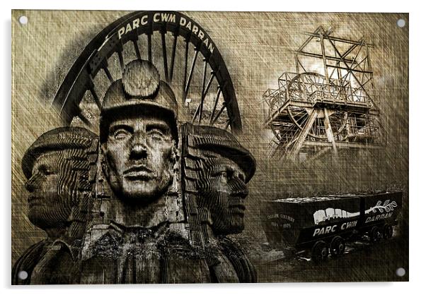Welsh Mining Heritage Acrylic by Steve Purnell